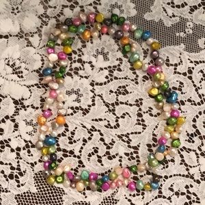 Candy colored genuine pearls 20”